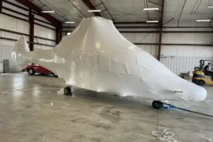 Heat shrink wrapping service in Las Vegas for industrial equipment and large items.