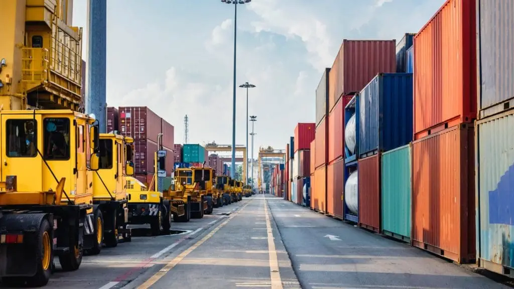 Shipping containers and logistics equipment illustrating fast-track shipping solutions by Crates of Las Vegas.