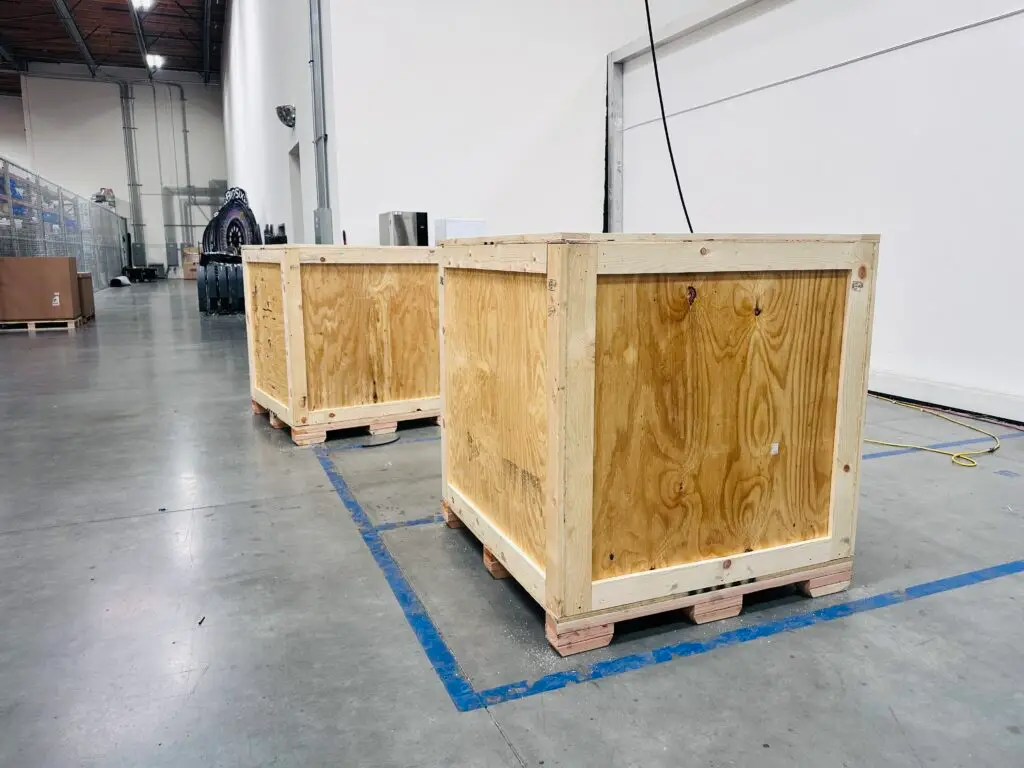 high-quality wooden shipping crate manufactured by Crates of Las Vegas.